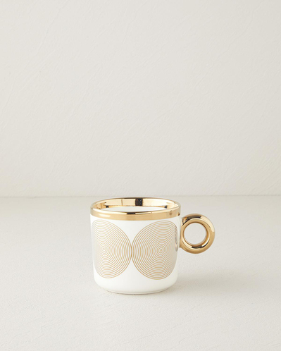 Gold Swirl New Bone China Kupa 380 ml Gold