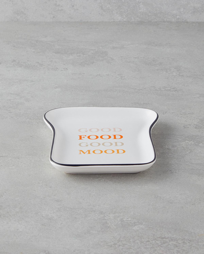 Good Mood Seramik Pasta Tabağı 13x19 cm Turuncu-Siyah