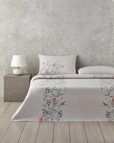 Harmony Garden Krep Super King Nevresim Takımı 260x220 cm Su Yeşili