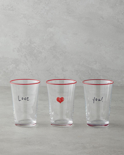 Heart Cam 3lü Bardak 290 ml Kırmızı
