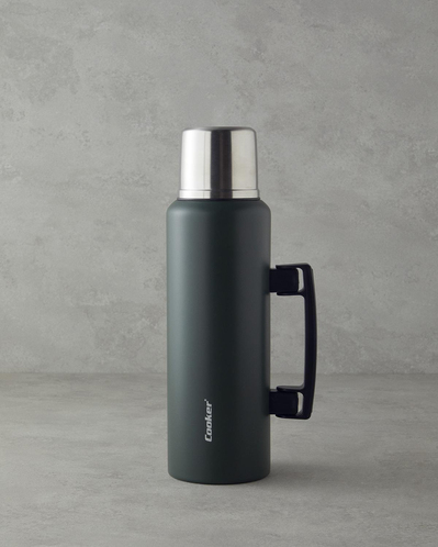 HeatLock Çelik Bardaklı Termos 1,5L Koyu Yeşil