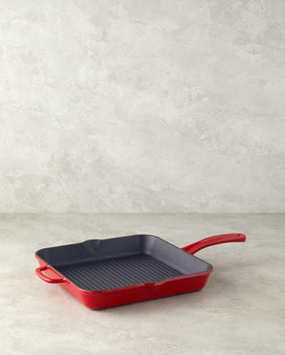 Hecha Demir Döküm Izgara Tava Kırmızı