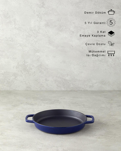 Hecha Demir Döküm Sahan 22 cm Mavi