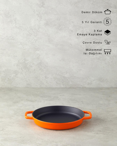 Hecha Demir Döküm Sahan 22 cm Turuncu