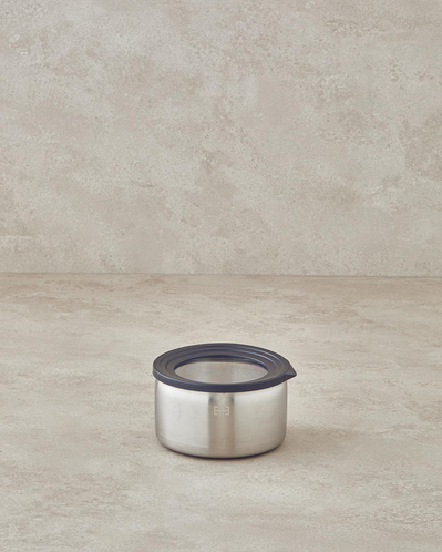 Inox Paslanmaz Çelik Saklama Kabı 12 cm Silver