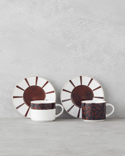 Isolde New Bone China 4 Parça 2 Kişilik Kahve Fincan Takımı 100 ml Kahverengi