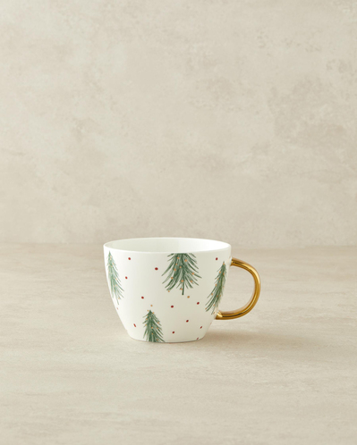 Joyful Pine New Bone China Kupa 430 ml Kırmızı - Yeşil