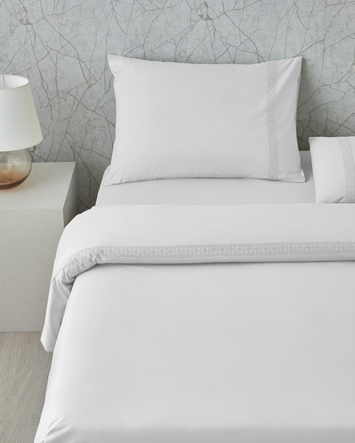 Lace Elegance Kopanakili Perkal Tek Kişilik Nevresim Takımı 160x220 cm Beyaz