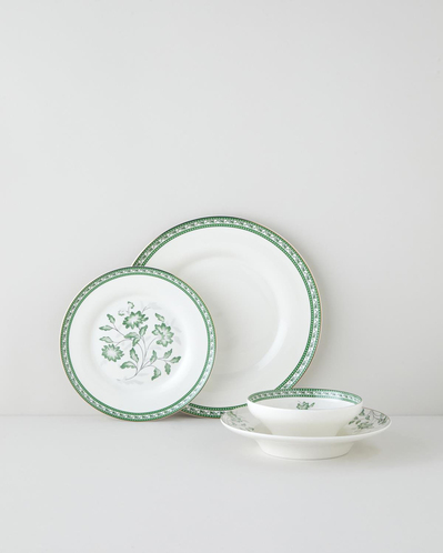Layla Bone Porselen Yemek Takımı 24 Parça 6 Kişilik Yeşil