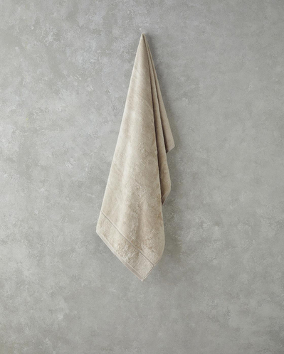 Leafy Bambu Banyo Havlusu 70x140 cm Açık Bej