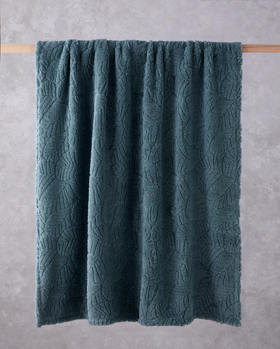 Leafy Garden Jakarlı Wellsoft Tv Battaniye 120x160 cm Adaçayı