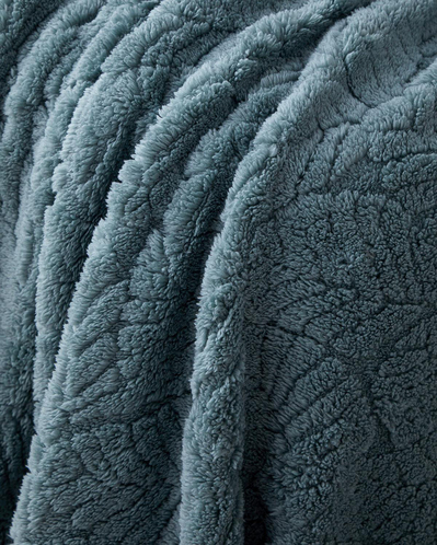 Leafy Garden Jakarlı Wellsoft Tv Battaniye 120x160 cm Adaçayı