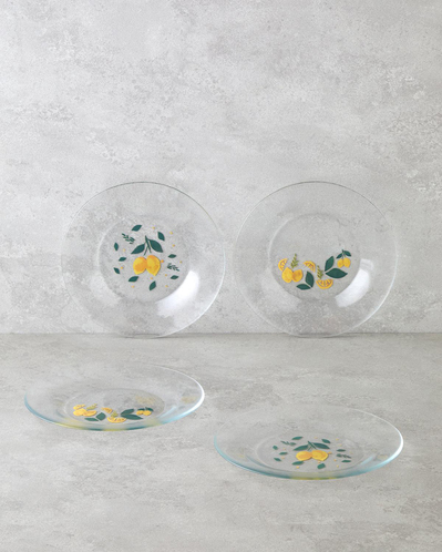Lemon Cam 4lü Pasta Tabağı 19 cm Sarı-Yeşil