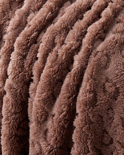 Leopard Jakarlı Wellsoft Tv Battaniye 120x160 cm Koyu Bej