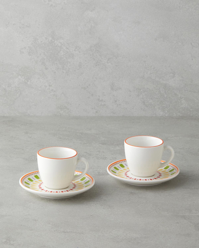 Livia Bone Porselen 4 Parça 2 Kişilik Kahve Fincan Takımı 90 ml Renkli