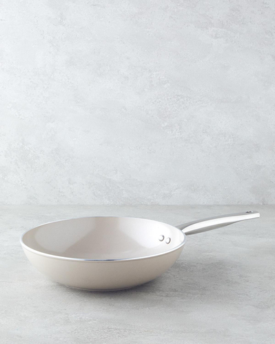 Lizbon CeraWell Seramik Wok Tava 28 cm Mocha