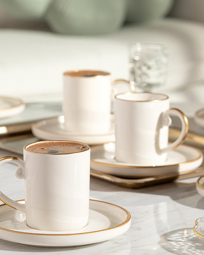 Marella Porselen 12 Parça 6 Kişilik Kahve Fincan Takımı 85 ml Gold