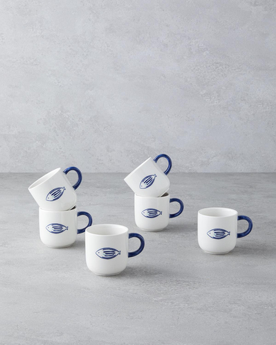Marinique Stoneware 6lı Kahve Fincan Takımı 130 ml Mavi