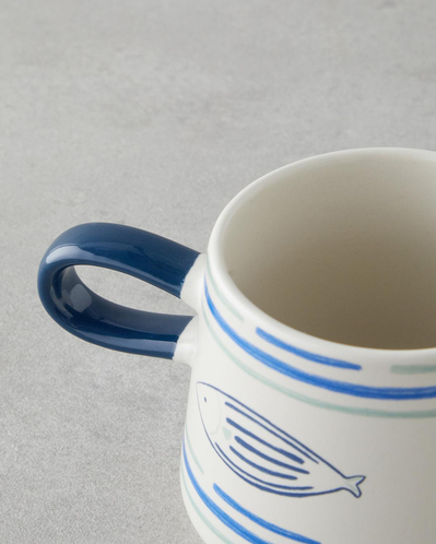 Marinique Stoneware Kupa 340 ml Mavi - Yeşil