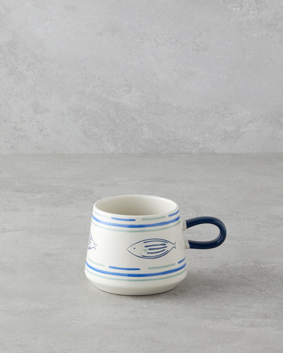 Marinique Stoneware Kupa 340 ml Mavi - Yeşil