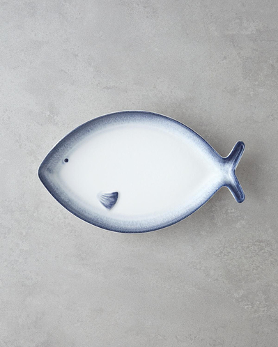 Marinova Porselen Kayık Tabak 26,5 cm Mavi-Beyaz