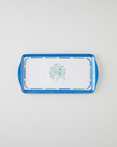 Mariscopia Melamin Tepsi 37x18 cm Mavi - Yeşil