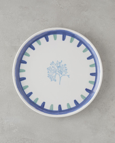 Mariscopia Seramik Servis Tabağı 26 cm Mavi-yeşil