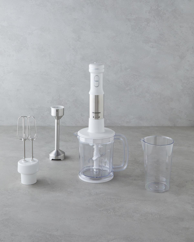 MBS 3010 4 Bıçaklı Mini Blender Seti 1500W Beyaz-Krom