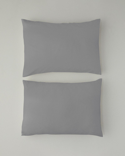 Micell Pamuk Saten 2li Yastık Kılıfı 50x70 cm Gümüş