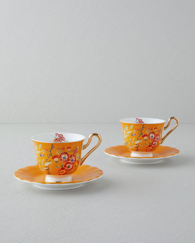 Miranda New Bone China 4 Parça 2 Kişilik  Fincan Takımı 220 ml Turuncu