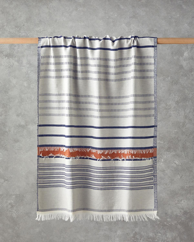 Modern Line Pamuklu Peştamal 90x150 cm Açık Bej-Kiremit