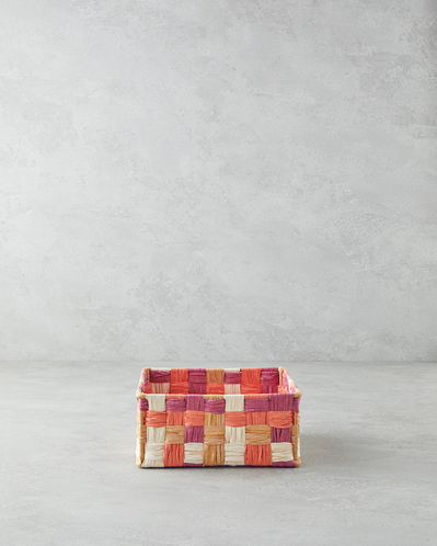 Modern Square Kağıt İp Sepet Turuncu