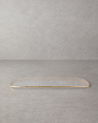 Myla Cam Kayık Tabak 47x17 cm Gold