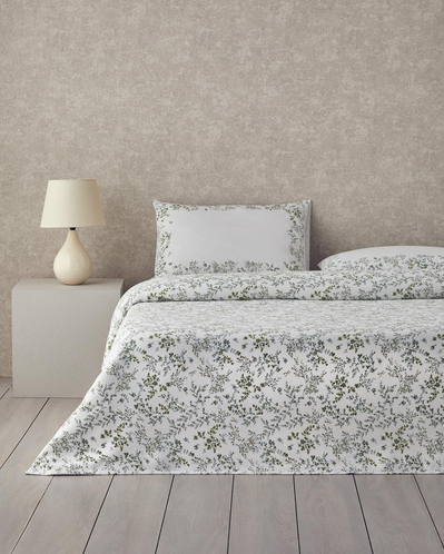 Natur Baskılı King Size Pike Takımı 240x220 cm Yeşil