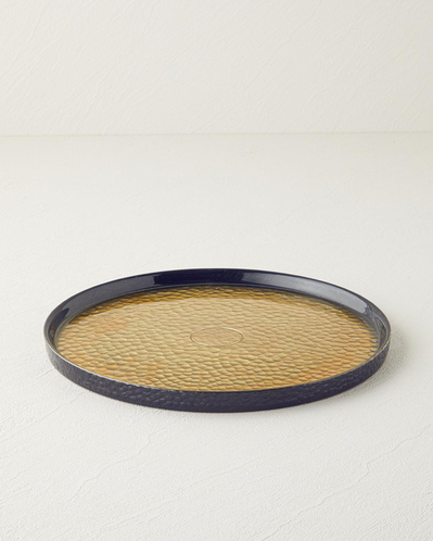 Nova Cam Servis Tabağı 28 cm Siyah-Gold