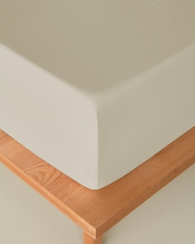 Novella Premium Pamuklu Çift Kişilik Lastikli Çarşaf 160x200 cm Krem