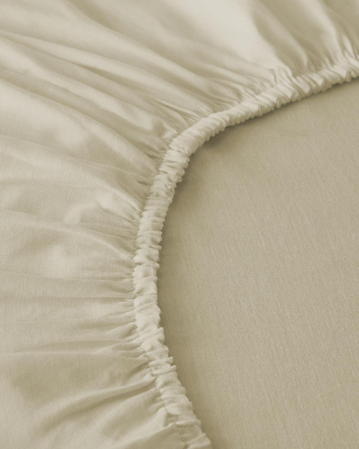 Novella Premium Pamuklu Çift Kişilik Lastikli Çarşaf 160x200 cm Krem