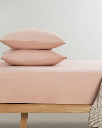 Novella Premium Soft Cotton Tek Kişilik Lastikli Çarşaf Takımı Gül Kurusu