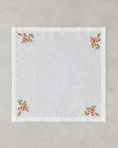 Opalin Polyester 2li Misafir Peçetesi 40x40 cm Beyaz - Kırmızı