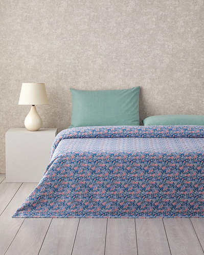 Petit Chamomile Baskılı Çift Kişilik Pike Takımı 200x220 cm Pembe