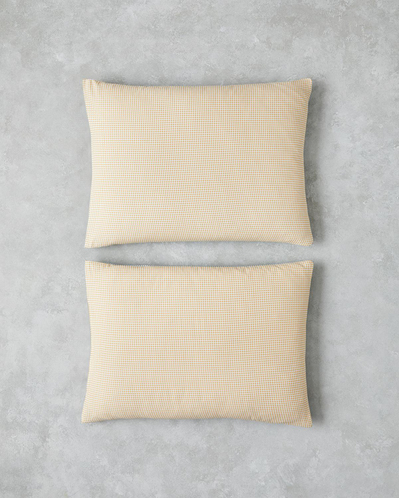 Petit Check Pamuklu 2li Yastık Kılıfı 50x70 cm Sarı-Yeşil