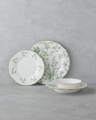 Plantopia Porselen Yemek Takımı 24 Parça 6 Kişilik Yeşil
