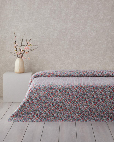 Posy Garden Baskılı Pamuklu Tek Kişilik Pike 150x220 cm Kırmızı