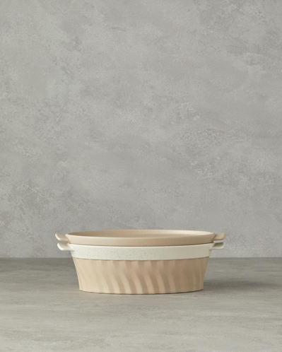 Pure Stoneware Oval Fırın Tenceresi Krem