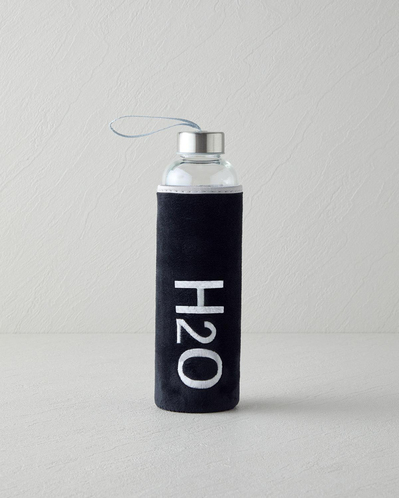Refresh Bottle Cam Kılıflı Şişe 600 ml Siyah