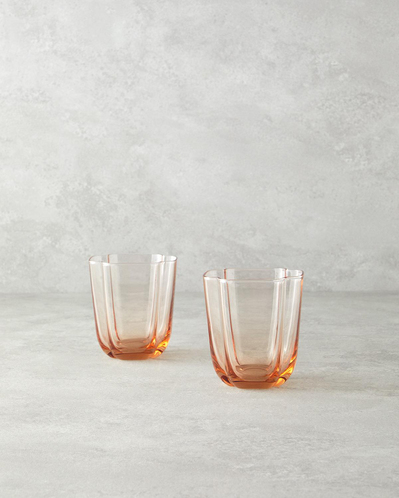 Reina Cam El Yapımı 2’li Meşrubat Bardağı Pudra