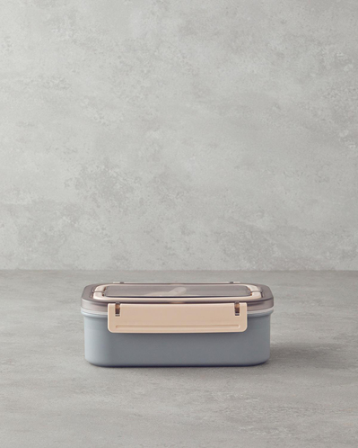 Riley Paslanmaz Çelik 7 Parça Lunch Box 800 ml Gri