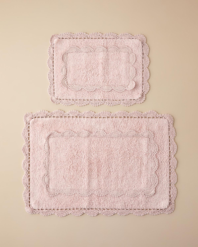 Romantic Pamuklu Banyo Paspası Seti Pembe