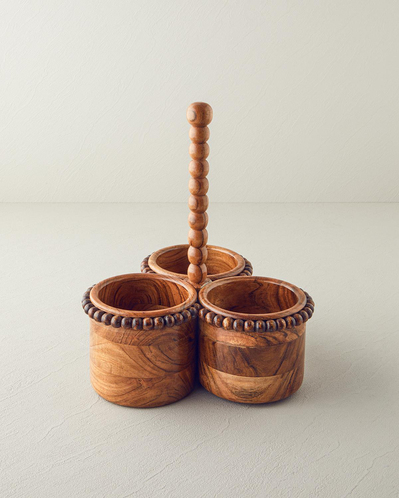 Rustique Akasya Sunumluk 30x30 cm Kahverengi