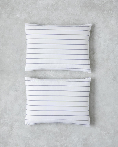 Serene Stripes Pamuklu 2li Yastık Kılıfı 50x70 cm Lacivert